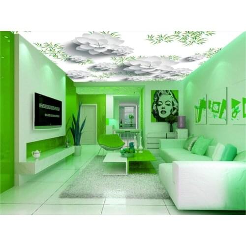 Photo Wallpaper Living Room Bedroom KTV Ceiling Murals Wallpaper Fresh three-dimensional flower 3D ceiling mural
