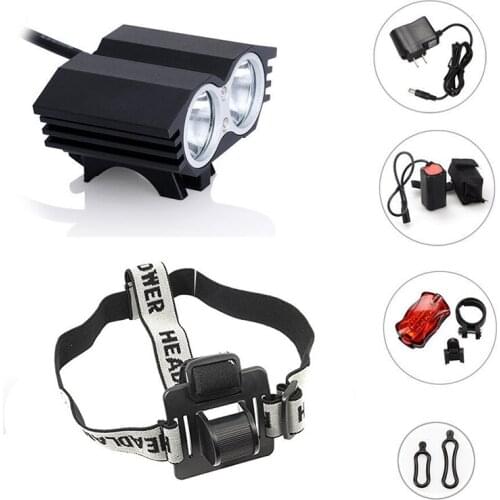 Mountain Bicycle Light USB LED Rechargeable Set Mountain Cycle Front Back Headlight Bike Lamp Flashlight
