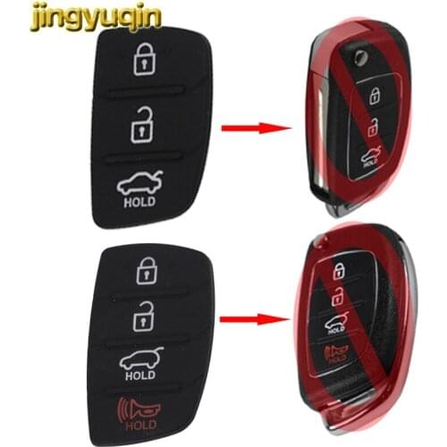 Jingyuqin 20pcs 3/4 Buttons Silicone Remote Car Key Shell Rubber Button Pads Replacement For Kia K2 K5 Hyundai I30 IX35 Styling