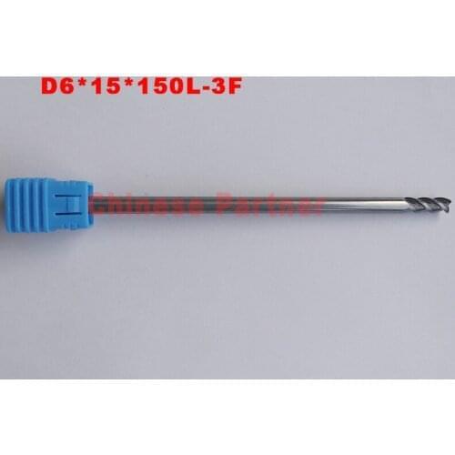 1pcs 6mm hrc50 D6*15*150L 3 Flutes end mill for Aluminum milling cutter Tools Carbide CNC Endmill Router bits knife