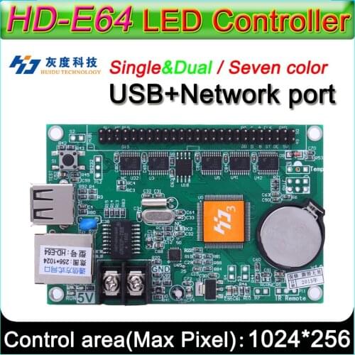 HD -E64 LED display controller, Single&double color P10 LED sign Control card,U-Disk and LAN Cable to edit and updated programs