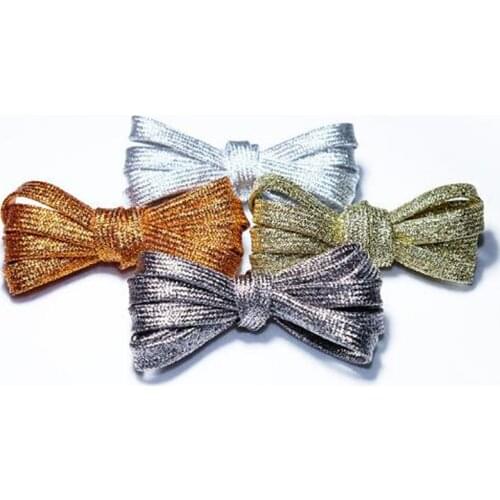 Cool Shimmering Metallic Glitter Flat Shoelaces Sparkle Shiny Bootlaces for Canvas Sneakers Athletic Boots Shoes 110cm