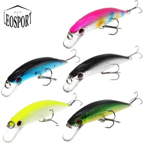 LEOSPORT 1PCS Hard Minnow Bait 10cm 10g Crankbaits 3D Eyes Fishing Lures With 2 Treble Hooks