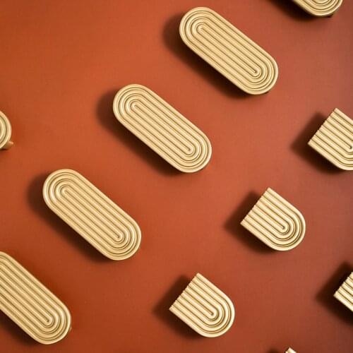 LKL Nordic Light Luxury Style Solid Brass Handle Matte Gold Wardrobe Door Bucket Cabinet Furniture Personalized Handle