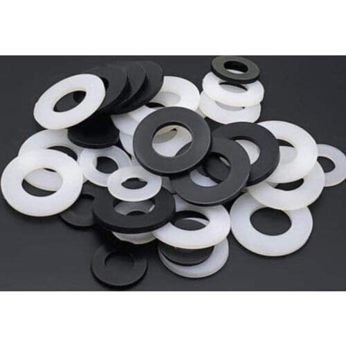 M2-M12 Black Nylon Flat Washer DIN125 M2 M2.5 M3 M4 M5 M6 M8 M10 Plastic Nylon Flat Washer Spacer Gasket Mesons NL66