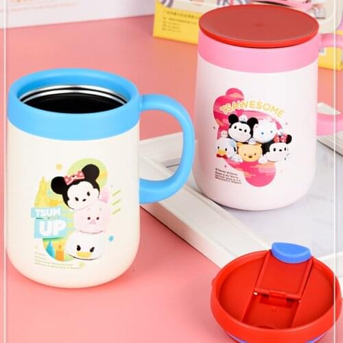 Disney Cute Water Bottle Thermos Mug Stainless Steel 12-24 Hours Office Gift Belly Cup Vacuum Flasks Tumbler Coffee Mug Tumbler