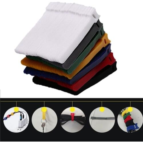 50pcs Reusable Nylon Strap Hook And Loop Cable Cord Ties Tidy Organiser Durable
