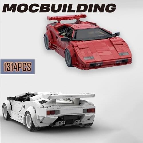 MOC-57779 High Tech Car Speed Champions Sets City Racers Supercar Building Blocks MOC High Tech Super Sports Car Bricks Toy Gift
