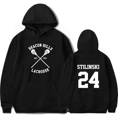 Teen Wolf Stilinski 24 Print Autumn and Winter Holiday Men/Women Pure Cotton Fleece Hooded Novelty Sweet Streetwear Casual Style