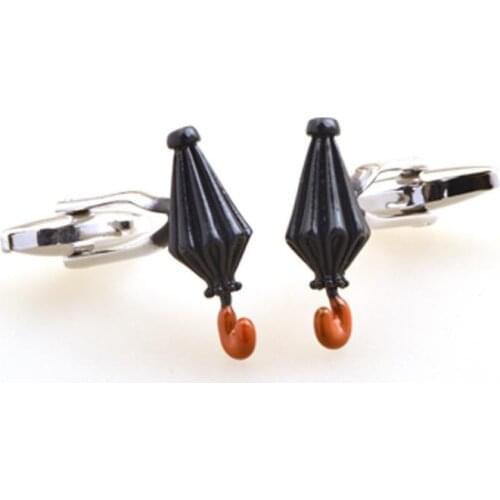 Novelty Umbrella Cufflinks Black Enamel Umbrella Cuff Links Cuff Buttons Mens Jewelry Accessory Fashion Gift 10pairs/lot