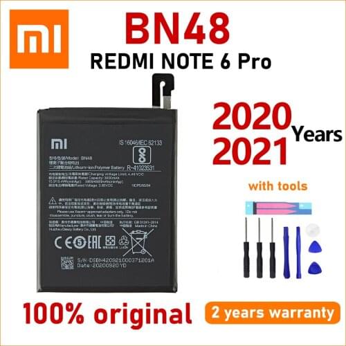 Xiao Mi Original 4000mAh BN48 Battery For Xiaomi redmi Note 6 Pro Smart Phone High quality Batteries With Tool+Tracking Number