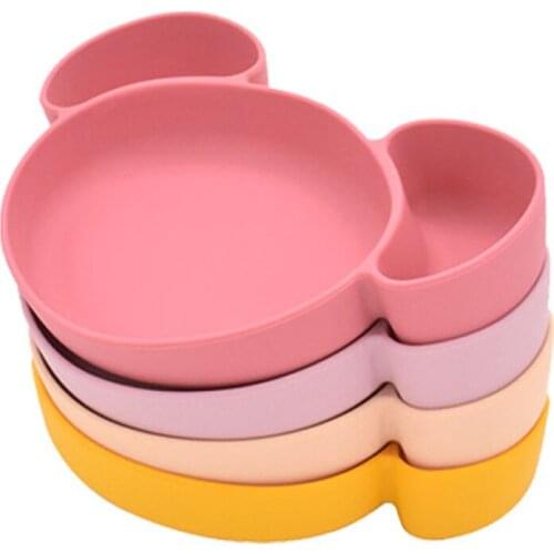 Baby Safe Silicone Dining Plate Childrens Cartoon Feeding Plate With Suction Tableware Waterproof Dishes BPA Free Kitchenware
