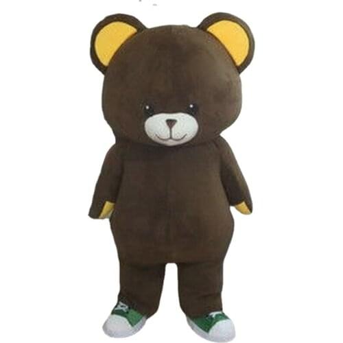 Cute Brown Bear Mascot Costume Adult Size Halloween Party Dress Fast