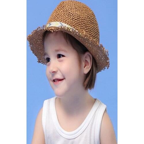TOU--Baby Boys Cute Sun Woven Hat Cool Child Straw Beach Tourist Hat Beautiful Cap Luffys hat1pc Free Shipping