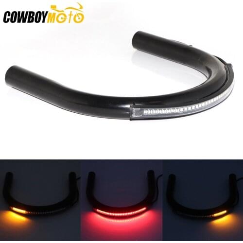 Universal 210mm 230mm Rear Seat Hoop Frame Loop Kit With LED Tail Brake Turn Signals Light For Honda Yamaha Kawasaki Cafe Racer