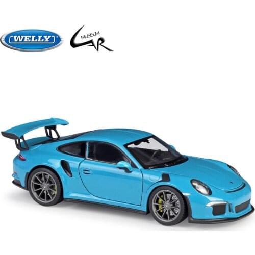 Welly 1:24 Porsche 911 GT3 RS Metal Diecast Rally Scale Car Model Kit Display Collections Gift Toy