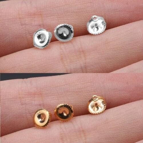 13MC 5 Pairs Secure Locking Sterling Silver Screw on Stud Earring Backs Replacements