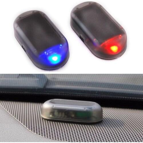 1pcs Fake Solar Power Universal LED Car Opening Door Safety Warning Lights Security System Warning Theft Flash Blinking Caution