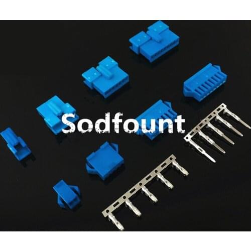 10sets/lot connectors SM 2/3/4/5/6/8/9Pin Pitch 2.54MM Female and Male Housing terminals blue aerial docking model plug-in