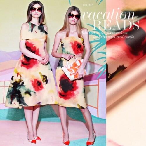 CNUM SO96 100% Natural Silk Organza/The Rose of Versailles/Silk Fabric /Digital Print/Width 1.48yd Thickness 14mm