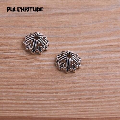30pcs 7*14*14mm Receptacle Hollow Flower DIY Spaced Jewelry Accessories Charms For Jewelry Making