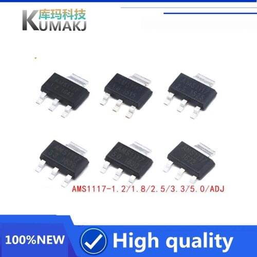 40PCS/LOT NEW AMS1117-1.2 AMS1117 1.8 2.5 3.3 5.0V ADJ SOT-223 Voltage reducing IC of stabilized power supply chip