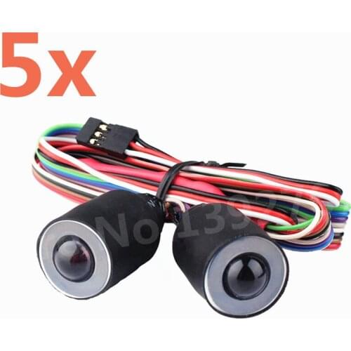 5 Pieces Wrangler With Channel Angel Eyes 17mm RC Simulation Climbing Lights Headlamps For 1/10 Scale Models Remote Control Cars