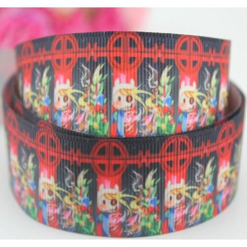 9mm-75mm Custom cartoon printed grosgrain ribbon DIY headband decorative webbing ribbon 50 yards