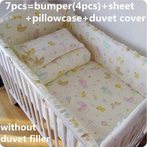 Promotion! 6/7PCS cot bedding set baby bedding set Baby Duvet Cover set de cuna para bebe,120*60/120*70cm