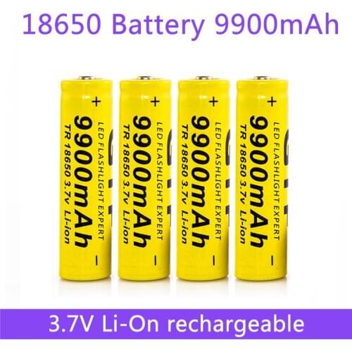 New 18650 battery 3.7V 9900mAh rechargeable Li-ion battery for Led flashlight Torch batery lithium battery+ Free Shipping