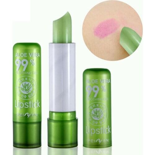 Aloe vera Lip Blam Lipstick Color Change Lip Balm Natural Lipstick Nutritious Lips Winter Tint Lip Protect Moisturizer Blam A6M2