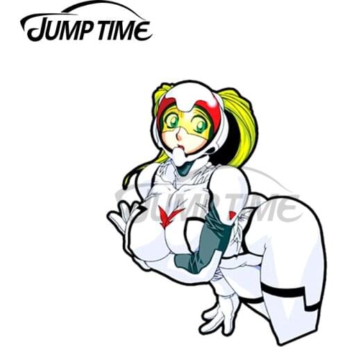Jump Time 13 x 10cm Sexy Thicc Anime Space Girl Car Stickers Refrigerator Windows Decal Trunk Cartoon Graphics Vinyl Car Wrap