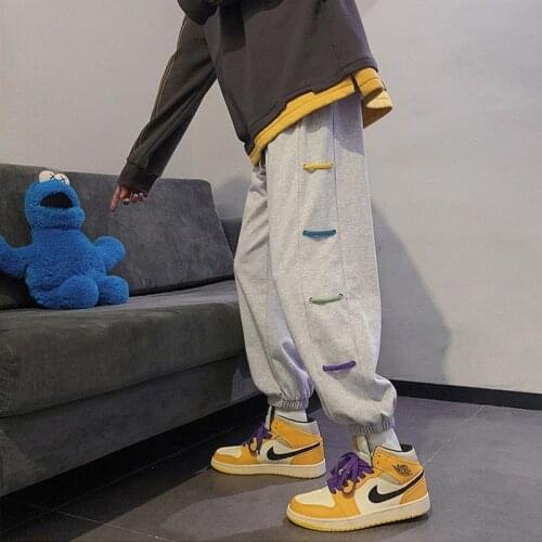 Mens Fashion Harem Pants Spring and Autumn Cotton Elastic Waist Long Pants Casual Hip Hop Street Wear Pants Jogger Men Clothing