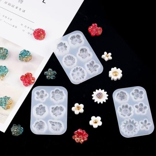 Flowers Silicone Mould Resin Decoration Craft DIY Crystal Epoxy Mold Handmade Soap Mold Pendant Ornament Making Tool For Jewelry