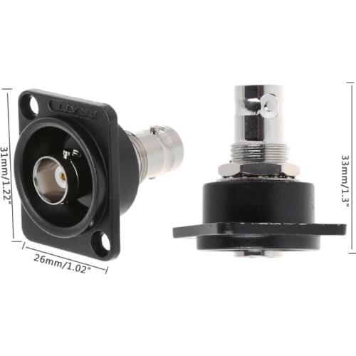 D-Type Double BNC Plug Connector Chassis Panel Mount Adapter Audio Monitoring Parts