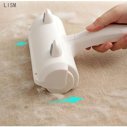 2-Way Remove Pet Hair Roller Dog Hair Remover Brush Carpet Cleaning Brush Cat Lint Sticking Roller Carpet Cleaner Brushes Gloves