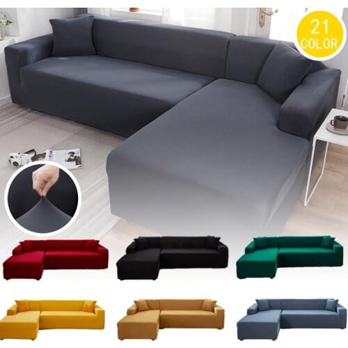Stretch Corner Sectionalsofa Cover Solid Color Couch Cover Loveseat Sofa High Quality Corner Sofa Towel Furniture Cover Sofa