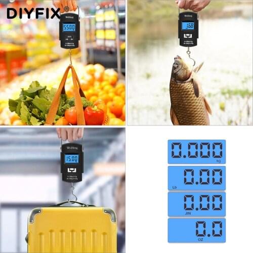 WH-A08 Portable Electronic Scale Spring Household 50KG/10G High Precison Weightning Mini Hook Luggage Grocery Scale Hand Tool