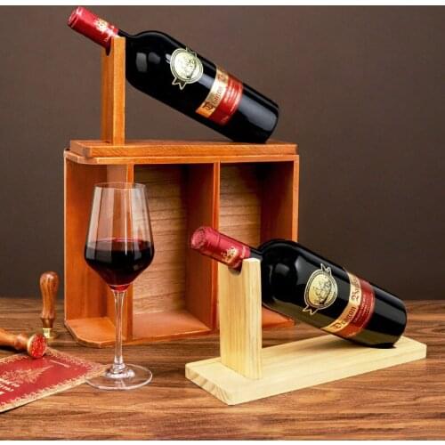 European Simplicity Wooden Wine Rack Home Decoration Furnishings Creative Wood Wine Holder TV Cabinet Decoration Ornament Crafts