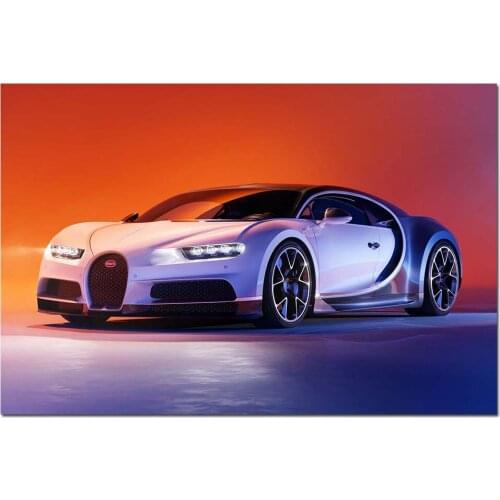 Bugatti Chiron Supercar Photo Canvas Wall Art Posters and Prints Modern Painting for Home Decor