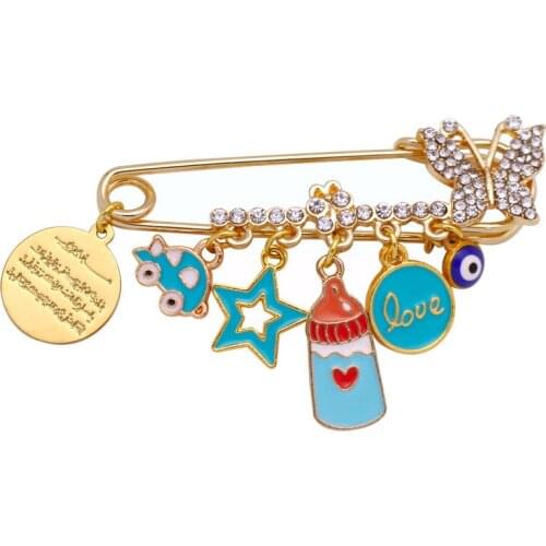 Islam Al Qalam turkey evil eye baby pin brooch
