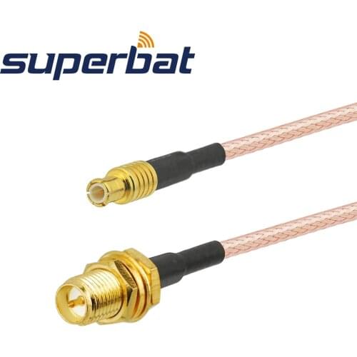 Superbat MCX Plug Pigtail Straight to RP-SMA Jack Bulkhead Adapter Cable RG316 15cm for Wifi Antenna Aerial