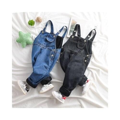 2021 Spring Autumn New Baby Overalls Children Denim Jumpsuit Girls Fashion Cowboy Suspender Pants Overalls Baby Boy Clothes 1-4Y