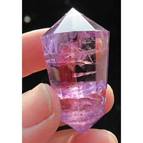 Beautiful !!! Purple yellow crystal 12 sided natural quartz crystal