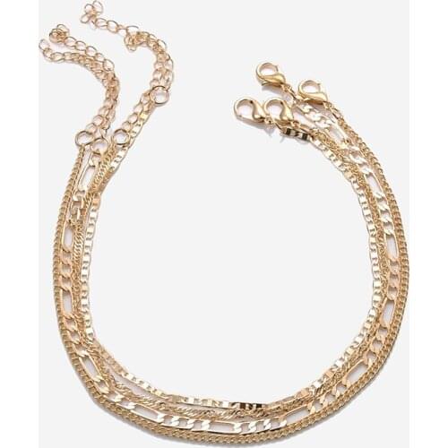 Lateefah Gold Silver Color Alloy Punk 4Pcs/Set Ankle Chains Women Accessories Fashion Summer Beach Anklets Charms Jewelry New