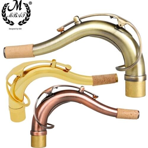 M MBAT High Quality Tenor Saxophone Bend Neck Brass Material Sax Woodwind Instrument Replacement Accessory