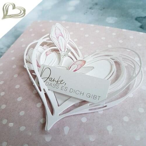 MISS VINTAGE Scrapbooking Dies Metal Heart Cutting Dies Craft Embossing Stamp Stencil Paper Card Making Template DIY