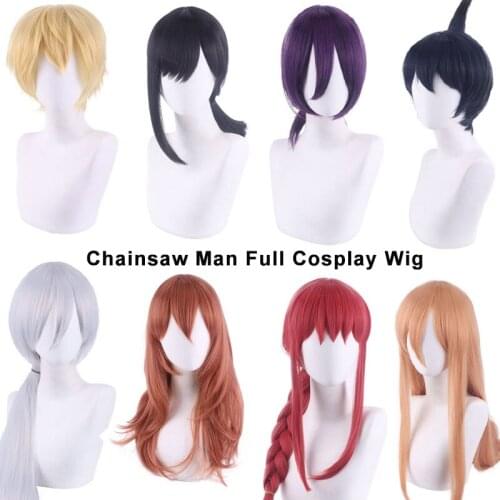 Chainsaw Men Wig Long Hair Short Hair Makima Power Himeno High Temperature Silk Headwear Woman Wig Anime Kawaii Accessories