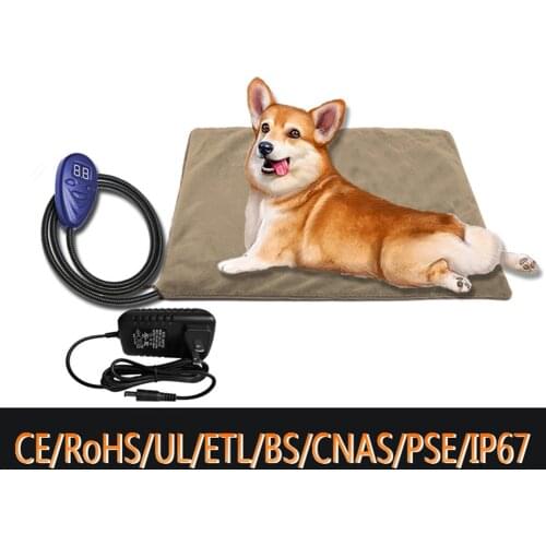 Pet Heating Pad Electric 7 Level Adjustable Temperature Control Overheat Protection Function Waterproof Dog Cats Warm Mat Bed
