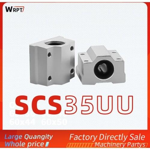 Optical axis box type linear slider bearing aluminum guide rail seat slider SCS 35UU with copper sleeve